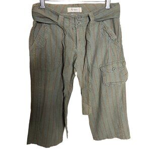 Ci Sono Women’s capris green orange cargo linen summer